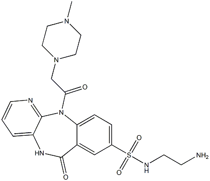N-(2-Aminoethyl)-5,11-dihydro-11-[(4-methyl-1-piperazinyl)acetyl]-6-oxo-6H-pyrido[2,3-b][1,4]benzodiazepine-8-sulfonamide Structure