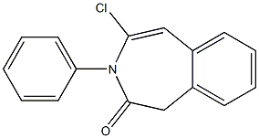 4-クロロ-3-フェニル-3H-3-ベンゾアゼピン-2(1H)-オン 化学構造式