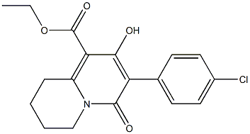 6,7,8,9-Tetrahydro-2-hydroxy-4-oxo-3-(4-chlorophenyl)-4H-quinolizine-1-carboxylic acid ethyl ester Struktur
