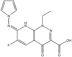 6-Fluoro-1-ethyl-7-pyrrolizino-1,4-dihydro-4-oxopyrido[2,3-c]pyridazine-3-carboxylic acid 结构式