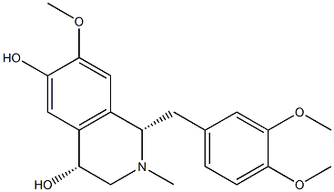 (1S,4R)-1,2,3,4-Tetrahydro-2-methyl-1-(3,4-dimethoxybenzyl)-7-methoxyisoquinoline-4,6-diol Structure