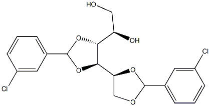 1-O,2-O:3-O,4-O-Bis(3-chlorobenzylidene)-D-glucitol,,结构式