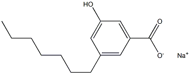 3-Heptyl-5-hydroxybenzoic acid sodium salt Struktur