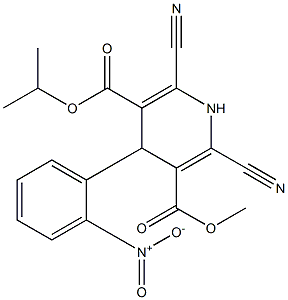 4-(2-Nitrophenyl)-2-cyano-6-cyano-1,4-dihydropyridine-3,5-dicarboxylic acid 3-methyl 5-isopropyl ester,,结构式