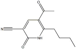 5-Acetyl-1,2-dihydro-6-butyl-2-oxopyridine-3-carbonitrile Structure
