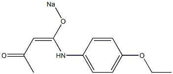 4-[(p-エトキシフェニル)アミノ]-4-ソジオオキシ-3-ブテン-2-オン 化学構造式