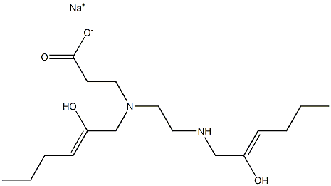 3-[N-(2-Hydroxy-2-hexenyl)-N-[2-(2-hydroxy-2-hexenylamino)ethyl]amino]propionic acid sodium salt,,结构式