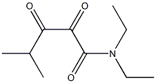 N,N-ジエチル-2,3-ジオキソ-4-メチルペンタンアミド 化学構造式