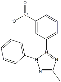 3-(m-ニトロフェニル)-5-メチル-2-フェニル-2H-テトラゾール-3-イウム 化学構造式