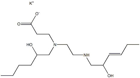 N-(2-ヒドロキシヘキシル)-N-[2-(2-ヒドロキシ-3-ヘキセニルアミノ)エチル]-β-アラニンカリウム 化学構造式