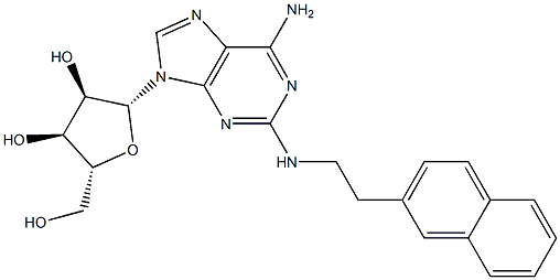 2-[2-(2-Naphthalenyl)ethylamino]adenosine 结构式