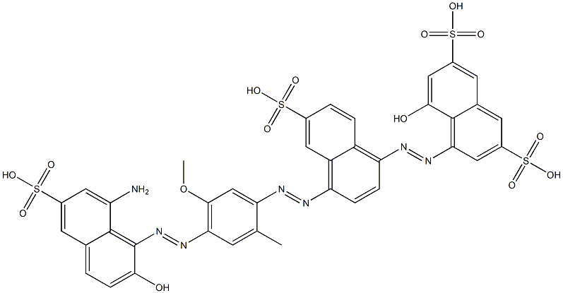 4-[4-[4-(8-Amino-2-hydroxy-6-sulfo-1-naphthalenylazo)-5-methoxy-2-methylphenylazo]-6-sulfo-1-naphthalenylazo]-5-hydroxy-2,7-naphthalenedisulfonic acid Structure