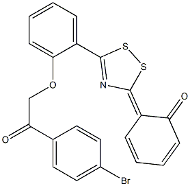 3-(2-Oxo-3,5-cyclohexadien-1-ylidene)-5-[2-[2-(4-bromophenyl)-2-oxoethoxy]phenyl]-3H-1,2,4-dithiazole Struktur