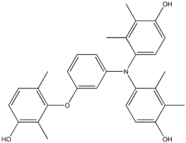 N,N-Bis(4-hydroxy-2,3-dimethylphenyl)-3-(3-hydroxy-2,6-dimethylphenoxy)benzenamine,,结构式