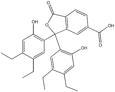 1,1-Bis(3,4-diethyl-6-hydroxyphenyl)-1,3-dihydro-3-oxoisobenzofuran-6-carboxylic acid 结构式
