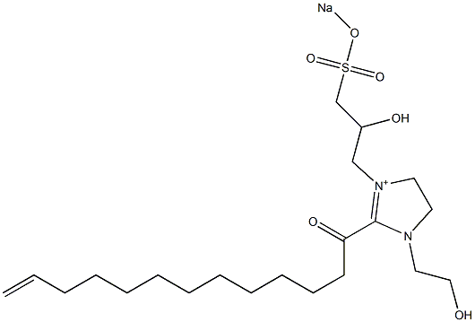 1-(2-Hydroxyethyl)-3-[2-hydroxy-3-(sodiooxysulfonyl)propyl]-2-(12-tridecenoyl)-2-imidazoline-3-ium Struktur