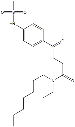 N-Ethyl-N-heptyl-4-(4-methylsulfonylaminophenyl)-4-oxobutyramide Structure