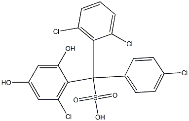 (4-Chlorophenyl)(2,6-dichlorophenyl)(6-chloro-2,4-dihydroxyphenyl)methanesulfonic acid Structure