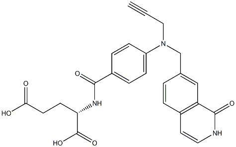 (S)-2-[4-[N-[(1,2-Dihydro-1-oxoisoquinolin)-7-ylmethyl]-N-(2-propynyl)amino]benzoylamino]glutaric acid Structure