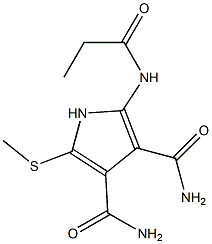 2-[Propionylamino]-5-[methylthio]-1H-pyrrole-3,4-dicarboxamide Struktur