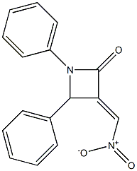 1-フェニル-3-ニトロメチレン-4-フェニルアゼチジン-2-オン 化学構造式