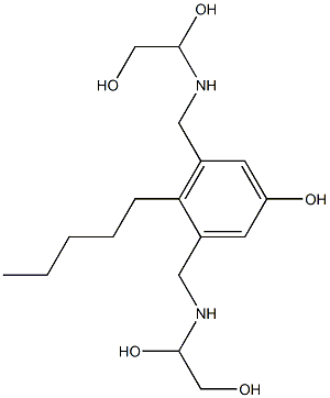 3,5-Bis[[(1,2-dihydroxyethyl)amino]methyl]-4-pentylphenol,,结构式