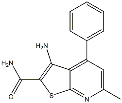 3-Amino-4-phenyl-6-methylthieno[2,3-b]pyridine-2-carboxamide,,结构式