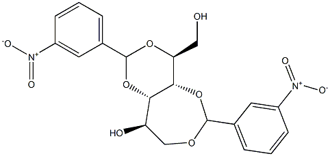1-O,4-O:3-O,5-O-Bis(3-nitrobenzylidene)-L-glucitol,,结构式
