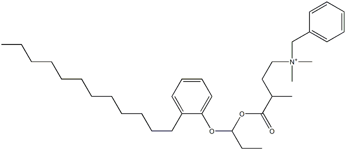 N,N-Dimethyl-N-benzyl-N-[3-[[1-(2-dodecylphenyloxy)propyl]oxycarbonyl]butyl]aminium Struktur