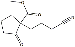 2-オキソ-1-(3-シアノプロピル)シクロペンタンカルボン酸メチル 化学構造式