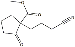 2-Oxo-1-(3-cyanopropyl)cyclopentanecarboxylic acid methyl ester 结构式