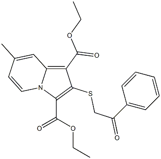 2-(2-Phenyl-2-oxoethylthio)-7-methylindolizine-1,3-dicarboxylic acid diethyl ester