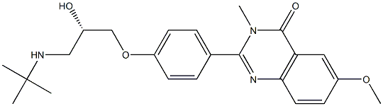 2-[4-[(S)-3-[(1,1-ジメチルエチル)アミノ]-2-ヒドロキシプロポキシ]フェニル]-6-メトキシ-3-メチルキナゾリン-4(3H)-オン 化学構造式