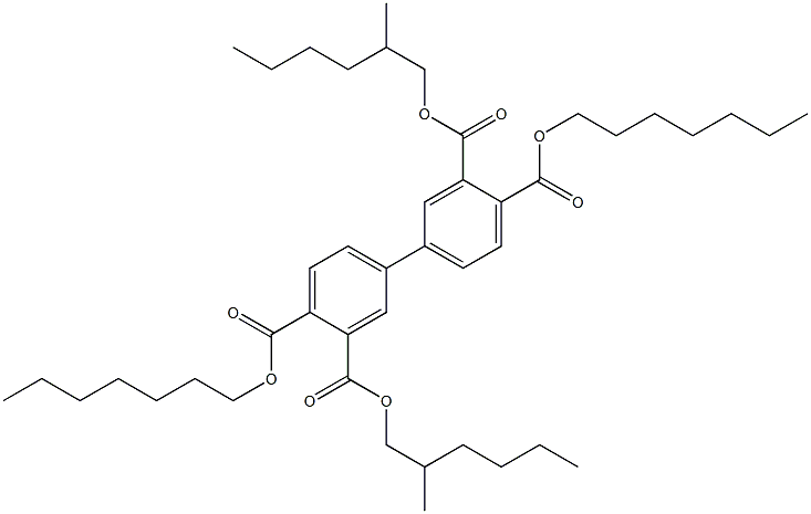 1,1'-Biphenyl-3,3',4,4'-tetracarboxylic acid 3,3'-di(2-methylhexyl)4,4'-diheptyl ester Structure