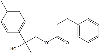 3-フェニルプロパン酸2-ヒドロキシ-2-(4-メチルフェニル)プロピル 化学構造式