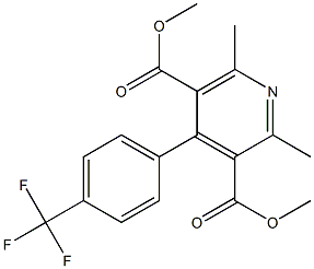 2,6-Dimethyl-4-(4-trifluoromethylphenyl)pyridine-3,5-dicarboxylic acid dimethyl ester Struktur