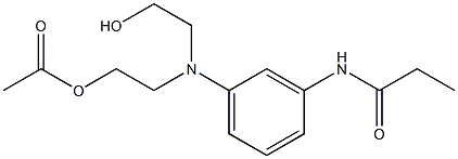 酢酸2-[N-(2-ヒドロキシエチル)-3-(プロピオニルアミノ)アニリノ]エチル 化学構造式
