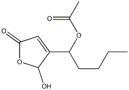 酢酸1-[(2,5-ジヒドロ-2-ヒドロキシ-5-オキソフラン)-3-イル]ペンチル 化学構造式