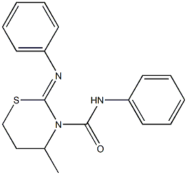 2-Phenylimino-3-(phenylaminocarbonyl)-4-methyltetrahydro-2H-1,3-thiazine 结构式