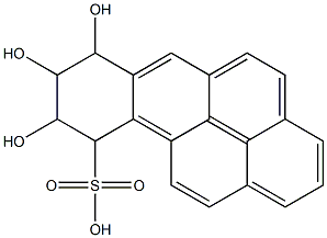 7,8,9-Trihydroxy-7,8,9,10-tetrahydrobenzo[a]pyrene-10-sulfonic acid,,结构式