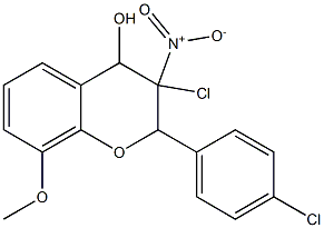 3-Chloro-3,4-dihydro-4-hydroxy-3-nitro-2-(4-chlorophenyl)-8-methoxy-2H-1-benzopyran Structure