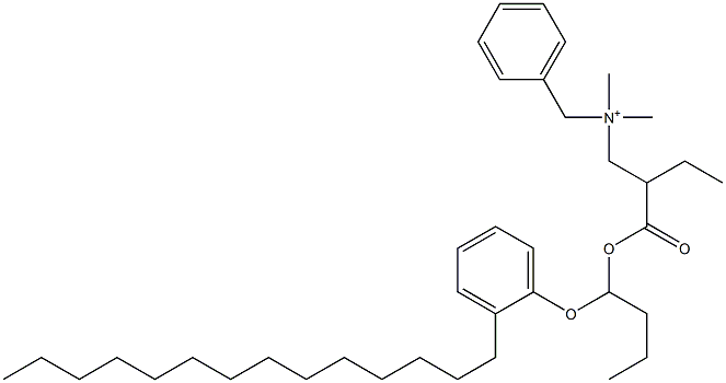 N,N-Dimethyl-N-benzyl-N-[2-[[1-(2-tetradecylphenyloxy)butyl]oxycarbonyl]butyl]aminium Struktur