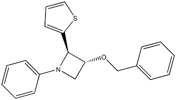 (2R,3R)-3-Benzyloxy-1-phenyl-2-(2-thienyl)azetidine,,结构式