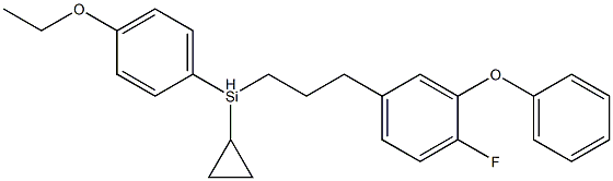 (Cyclopropyl)(4-ethoxyphenyl)[3-(4-fluoro-3-phenoxyphenyl)propyl]silane Struktur