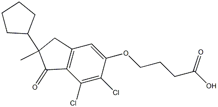 4-[[6,7-Dichloro-2-methyl-2-cyclopentyl-1-oxoindan-5-yl]oxy]butyric acid Structure