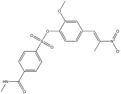 4-[2-メトキシ-4-[(E)-2-ニトロ-1-プロペニル]フェノキシスルホニル]-N-メチルベンズアミド 化学構造式