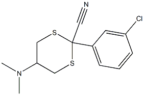 5-(Dimethylamino)-2-[3-chlorophenyl]-1,3-dithiane-2-carbonitrile Struktur