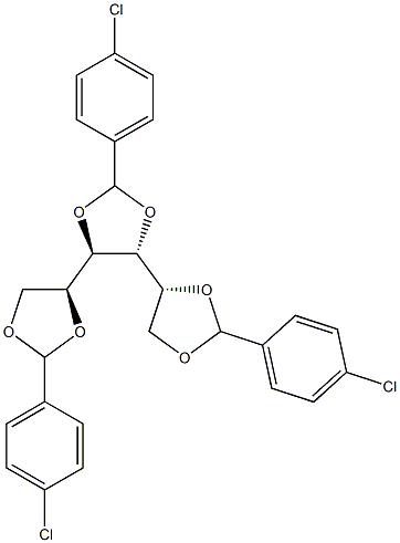 1-O,2-O:3-O,4-O:5-O,6-O-Tris(4-chlorobenzylidene)-D-glucitol,,结构式