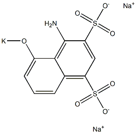 4-アミノ-5-(ポタシオオキシ)-1,3-ナフタレンジスルホン酸二ナトリウム 化学構造式