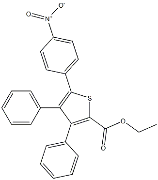 5-(4-ニトロフェニル)-3,4-ジフェニルチオフェン-2-カルボン酸エチル 化学構造式